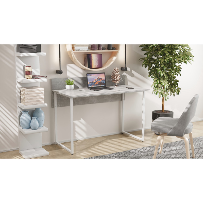 Стіл письмовий Скай Ferrum-decor 75x100x60 Білий метал ДСП Бетон 16 мм (FRD-106652)