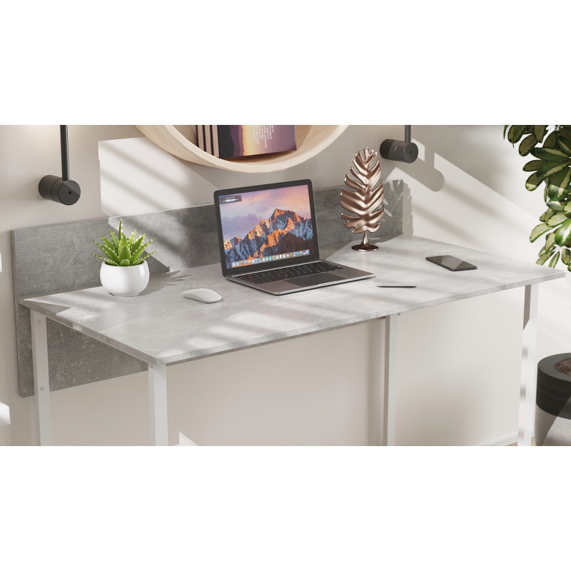 Стіл письмовий Скай Ferrum-decor 75x100x60 Білий метал ДСП Бетон 16 мм (FRD-106652)