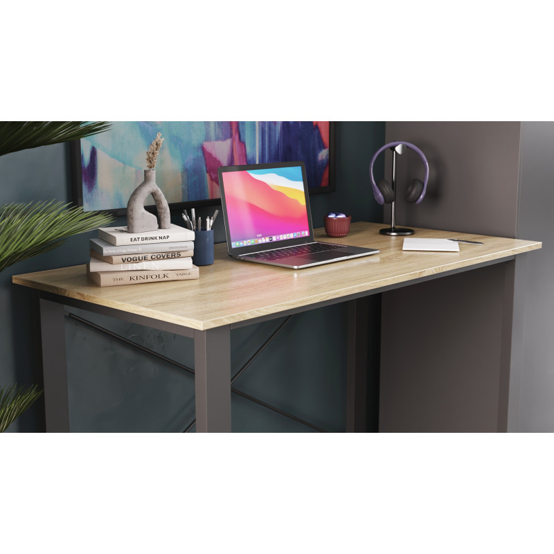 Письмовий стіл Ferrum-decor Драйв 750x1200x700 Чорний метал ДСП Дуб Сонома 16 мм (FRD-103174)