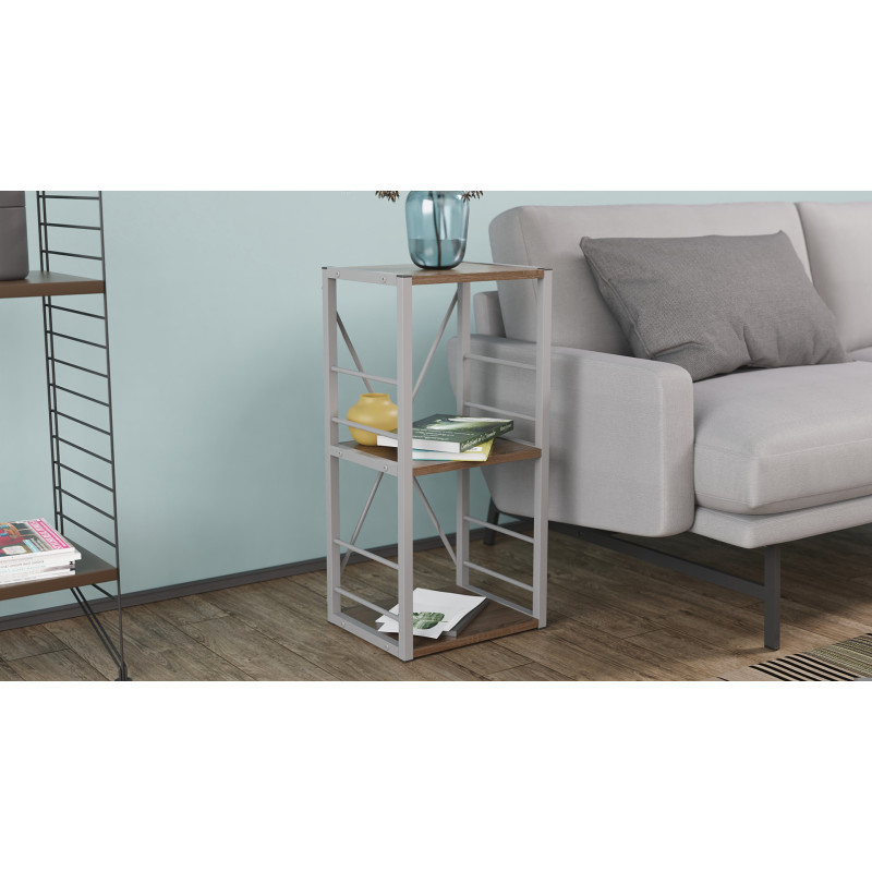 Етажерка 3/34 Ferrum-decor Серії Конект 73x34x28 сірий ДСП Дуб Сонома 16мм (FRD-104304)