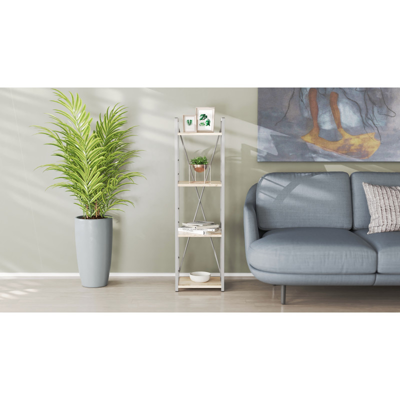 Етажерка 4/34 Ferrum-decor Серії Конект 120x34x28 сірий ДСП Дуб Сан-Марино 16мм (FRD-104284)