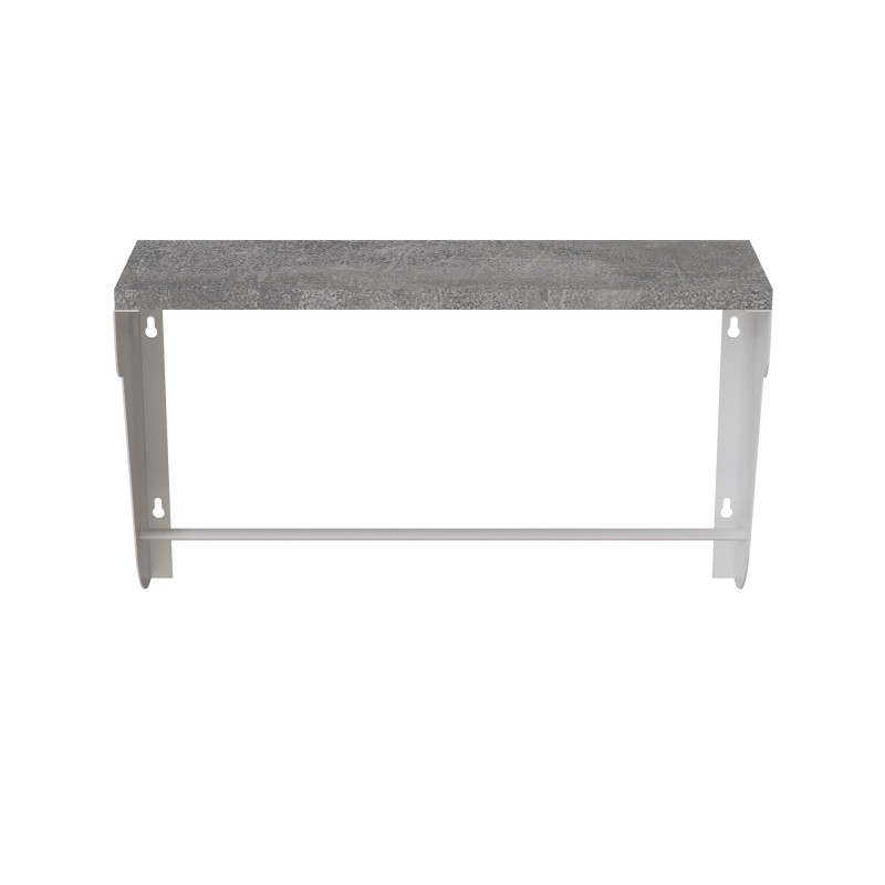Полка настенная Ferrum-decor Свит 300x700x150 металл Белый ДСП Бетон 16 мм (FRD-102834)