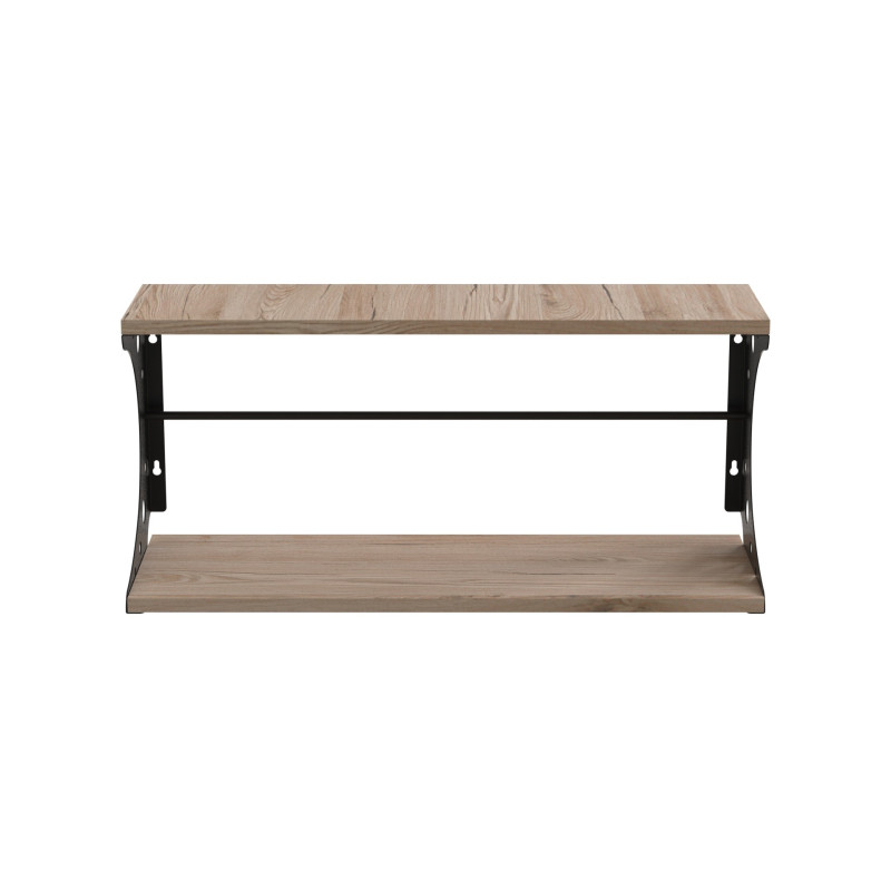 Полка настенная Ferrum-decor Букин 330x600x240 металл Черный ДСП Дуб Сан-Марино 16 мм (FRD-102864)