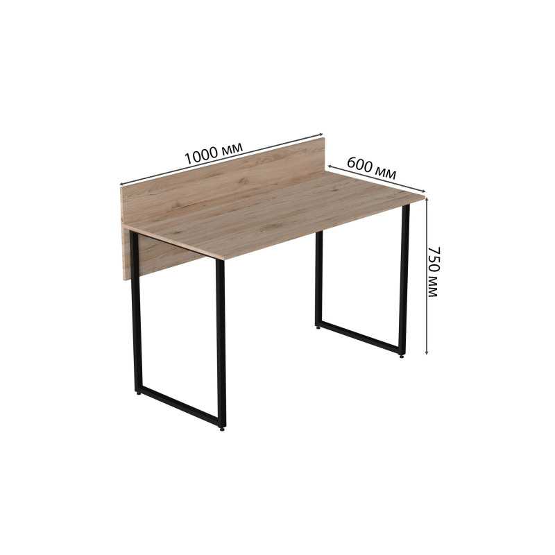 Комп'ютерний стіл Ferrum-decor Скай 75x100x60 чорний ДСП Дуб Сан-Марино 16мм (FRD-103614)