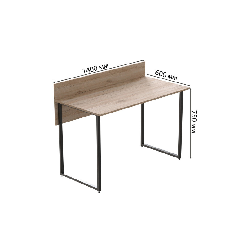 Комп'ютерний стіл Ferrum-decor Скай 75x140x60 чорний ДСП Дуб Сан-Марино 16мм (FRD-103634)