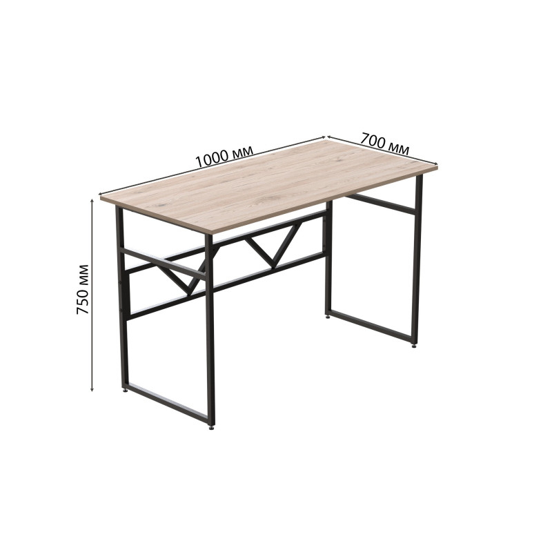 Комп'ютерний стіл Ferrum-decor Раян 75x100x70 чорний ДСП Дуб Сан-Марино 16мм (FRD-103704)