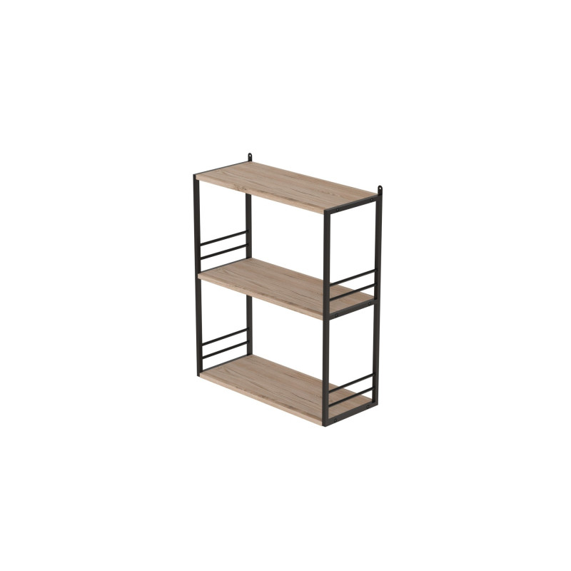 Книжкова полиця універсальна Ferrum-decor Стім 2 74x63x26 чорний ДСП Дуб Сан-Марино 16мм (FRD-104104)
