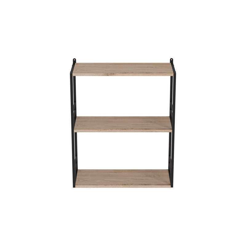 Книжкова полиця універсальна Ferrum-decor Стім 2 74x63x26 чорний ДСП Дуб Сан-Марино 16мм (FRD-104104)