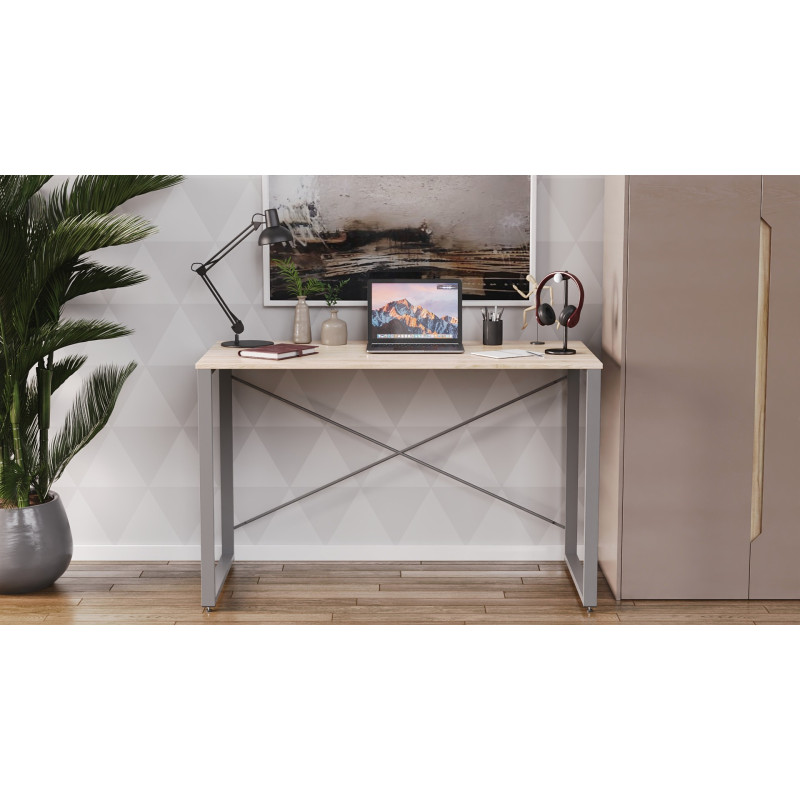 Письменный стол Ferrum-decor Серии Конект 75x120x600 серый ДСП Дуб Сан-Марино 16мм (FRD-104214)