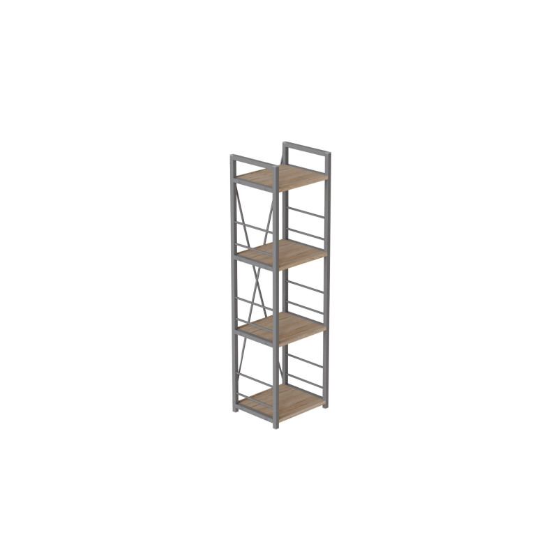 Етажерка 4/34 Ferrum-decor Серії Конект 120x34x28 сірий ДСП Дуб Сан-Марино 16мм (FRD-104284)