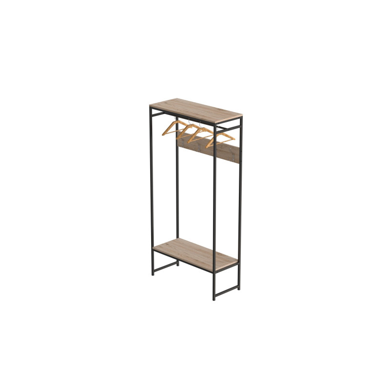 Вешалка напольная модульная Ferrum-decor Трелис 14 180x90x38 черный ДСП Дуб Сан-Марино 16мм (FRD-104344)