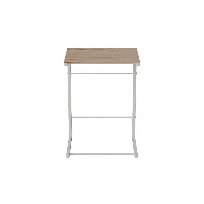 Стіл журнальний приставний Террі Комбо Ferrum-decor 345x662x440 Білий метал ДСП Дуб Сан-Марино 16 мм (FRD-105144)