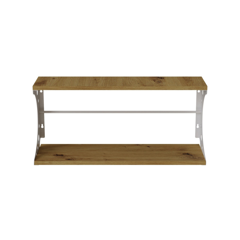 Полка настенная Ferrum-decor Букин 330x500x240 металл Белый ДСП Дуб Артизан 16 мм (FRD-102854)