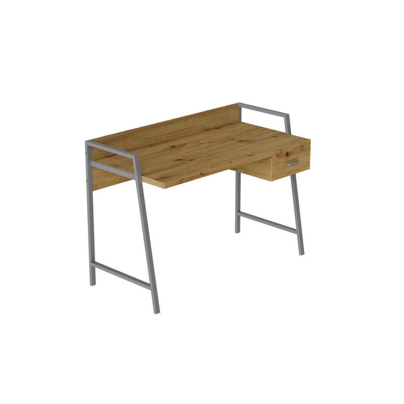 Письмовий стіл Ferrum-decor Комфорт 750x1000x600 Сірий метал ДСП Дуб Артизан 32 мм (FRD-103434)