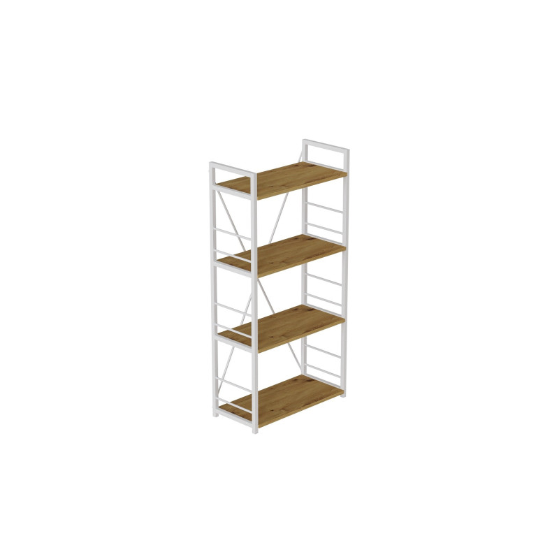 Етажерка 4/60 Ferrum-decor Серії Конект 120x60x28 білий ДСП Дуб Артизан 16мм (FRD-104244)