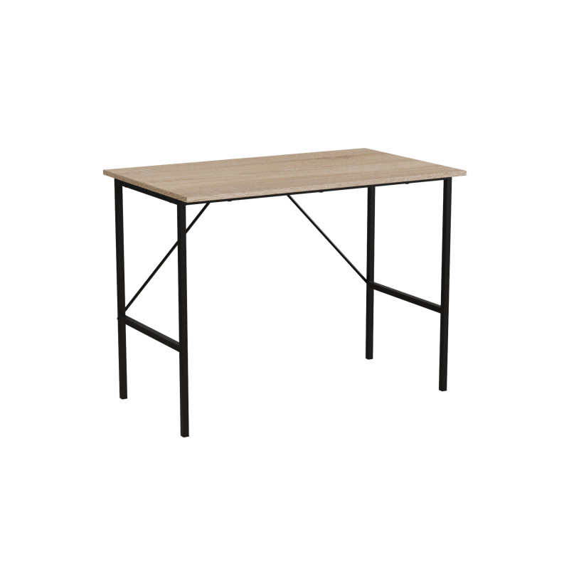 Стол письменный Line Тайм Ferrum-decor 750x1000x600 Черный металл ДСП Дуб Сонома 16 мм (FRD-104874)