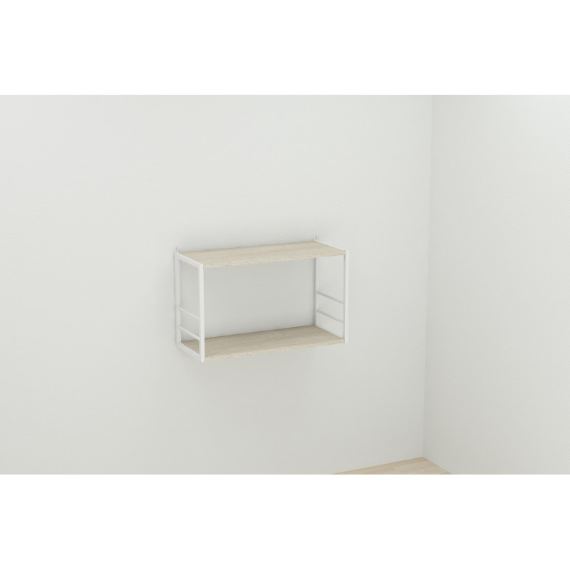 Книжкова полиця універсальна Ferrum-decor Стім 1 38x63x26 білий ДСП Дуб Сонома 16мм (FRD-104094)