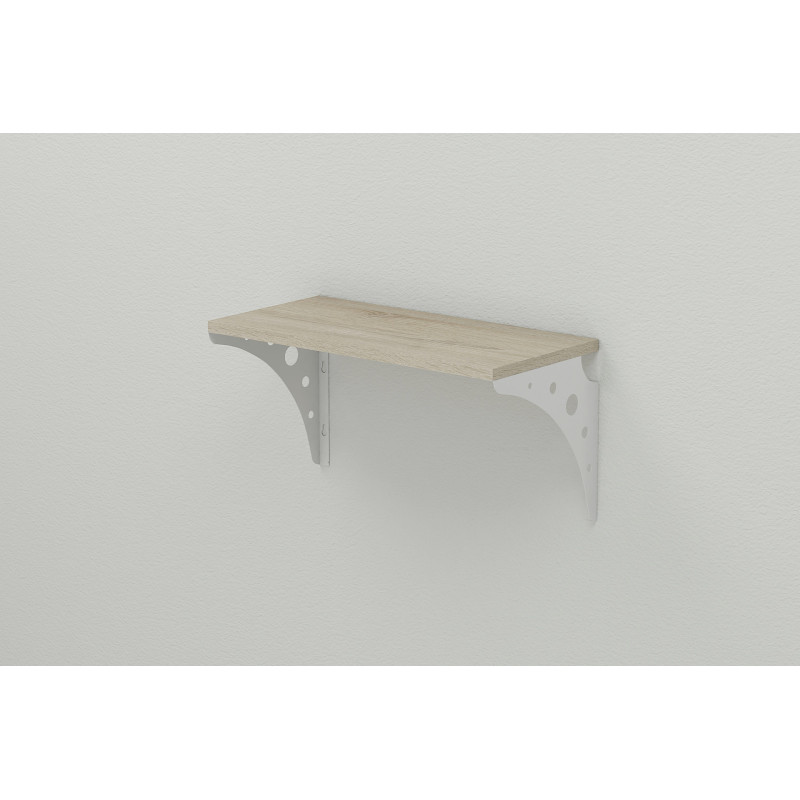 Полиця настінна Ferrum-decor Ханді 2 240x500x240 метал Білий ДСП Сонома 16 мм (FRD-102564)