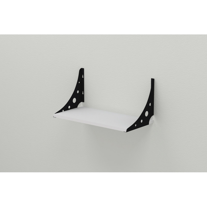 Полиця настінна Ferrum-decor Ханді 2 240x500x240 метал Чорний ДСП Біле 16 мм (FRD-102554)
