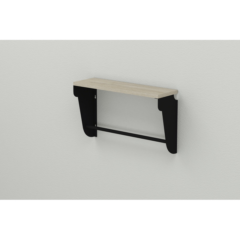 Полка настенная Ferrum-decor Свит 300x700x150 металл Черный ДСП Сонома 16 мм (FRD-102824)