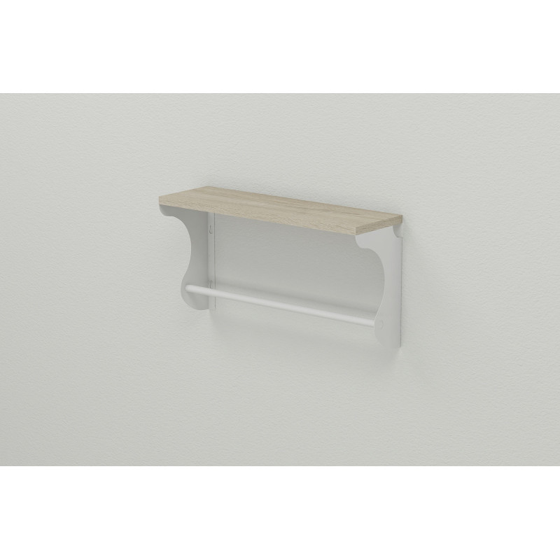 Полка настенная Ferrum-decor Юзиби 270x600x150 металл Белый ДСП Сонома 16 мм (FRD-102684)