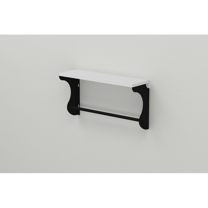 Полка настенная Ferrum-decor Юзиби 270x600x150 металл Черный ДСП Белое 16 мм (FRD-102674)