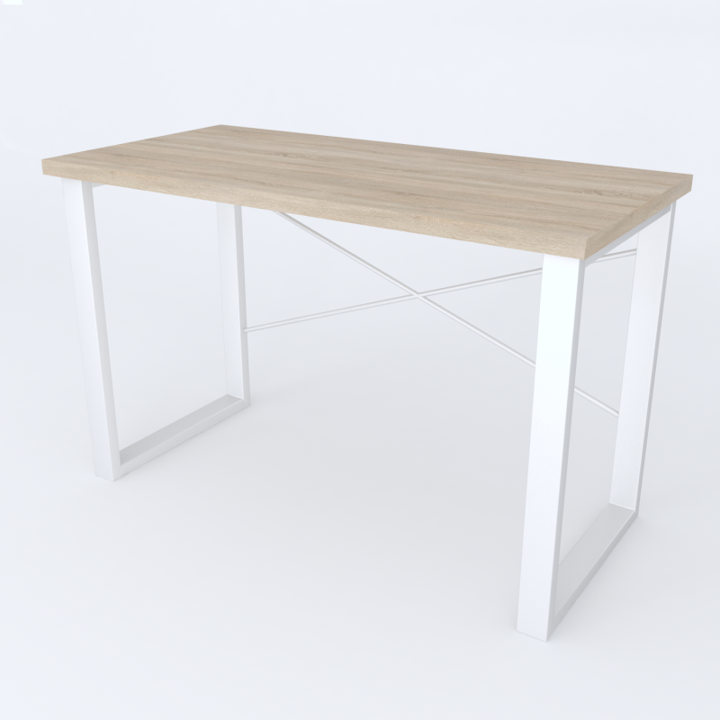 Письмовий стіл Ferrum-decor Драйв 750x1200x600 Білий метал ДСП Дуб Сонома 32 мм (FRD-103334)