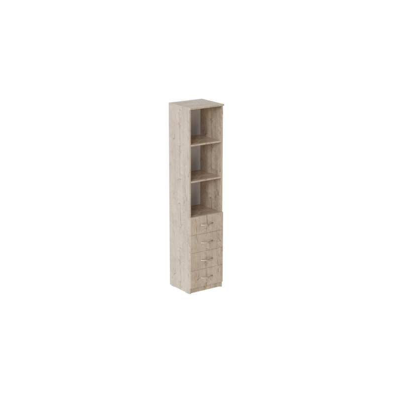 Пенал Анжело Ferrum-decor на 3 полиці з 4 шухлядами 1900x400x380 ДСП Дуб Сан-Марино 16 мм (FRD-104924)