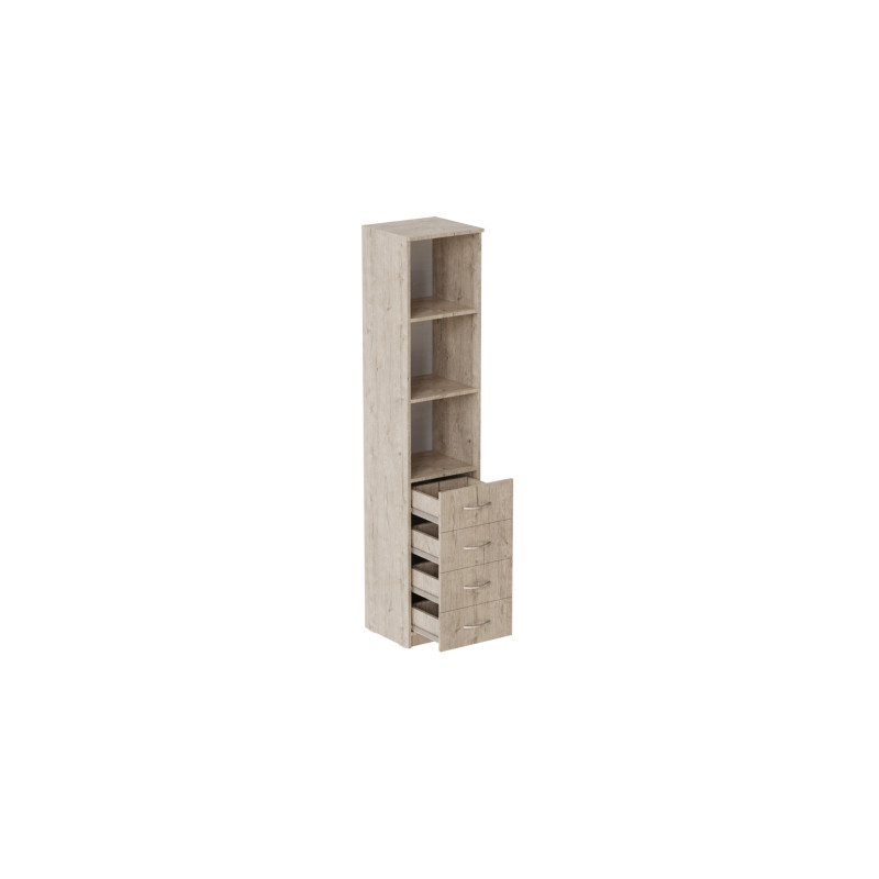 Пенал Анжело Ferrum-decor на 3 полиці з 4 шухлядами 1900x400x380 ДСП Дуб Сан-Марино 16 мм (FRD-104924)