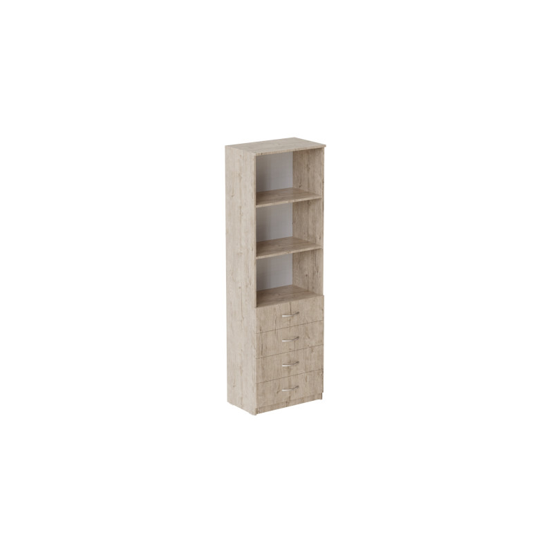 Шкаф Анжело Ferrum-decor на 3 полки с 4 ящика 1900x600x380 ДСП Дуб Сан-Марино 16 мм (FRD-104984)