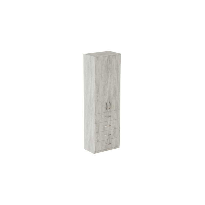 Шкаф Анжело Ferrum-decor на 3 полок с 2 дверями и 4 ящика 1900x600x380 ДСП Бетон 16 мм (FRD-104994)