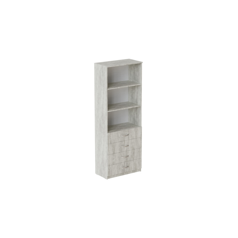 Шафа Анжело Ferrum-decor на 3 полиці з 4 ящики 1900x700x380 ДСП Бетон 16 мм (FRD-105024)