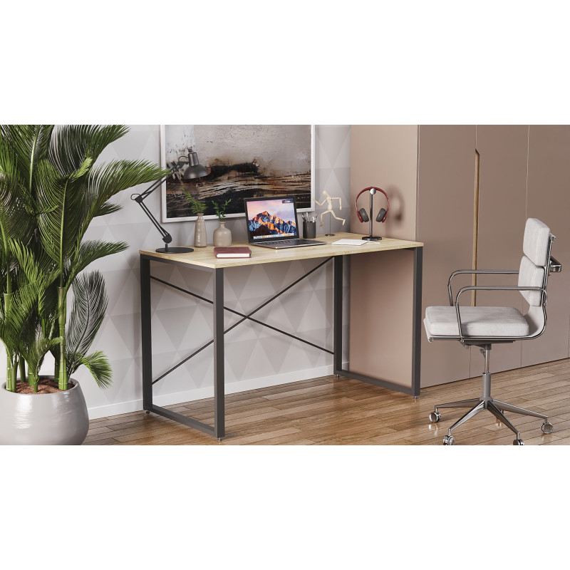 Письмовий стіл Ferrum-decor Серії Конект 75x120x600 чорний ДСП Дуб Сонома 16мм (FRD-104204)