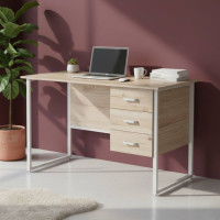 Комп'ютерний стіл Ferrum-decor Гаррі 75x120x70 білий ДСП Дуб Сан-Марино 16мм (FRD-101004)