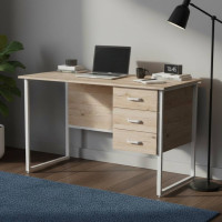 Компьютерный стол Ferrum-decor Гарри 75x140x70 белый ДСП Дуб Сан-Марино 16мм (FRD-101014)