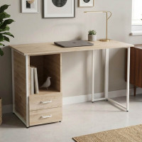 Комп'ютерний стіл Ferrum-decor Отто 75x140x70 білий ДСП Дуб Сан-Марино 16мм (FRD-101054)