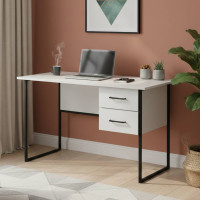 Письмовий стіл Ferrum-decor Дакота 75x120x70 чорний ДСП Біле 16мм (FRD-101944)