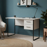 Письмовий стіл Ferrum-decor Дакота 75x140x70 чорний ДСП Біле 16мм (FRD-101954)