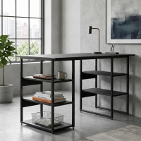 Комп'ютерний стіл Ferrum-decor Карен 75x140x60 чорний ДСП Сосна Кембра 16мм (FRD-102054)