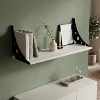 Полиця настінна Ferrum-decor Ханді 2 240x500x240 метал Чорний ДСП Біле 16 мм (FRD-102554)