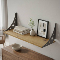 Полка настенная Ferrum-decor Ханди 2 240x600x240 металл Серый ДСП Дуб Артизан 16 мм (FRD-102594)