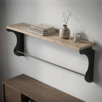 Полиця настінна Ferrum-decor Юзібі 270x500x150 метал Чорний ДСП Дуб Сан-Марино 16 мм (FRD-102654)