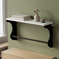 Полка настенная Ferrum-decor Юзиби 270x600x150 металл Черный ДСП Белое 16 мм (FRD-102674)