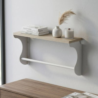 Полиця настінна Ferrum-decor Юзібі 270x600x150 метал Білий ДСП Сонома 16 мм (FRD-102684)