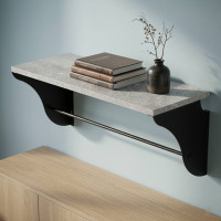 Полка настенная Ferrum-decor Комфи 260x700x240 металл Черный ДСП Бетон 16 мм (FRD-102764)