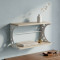 Полка настенная Ferrum-decor Букин 330x700x240 металл Белый ДСП Сонома 16 мм (FRD-102894)