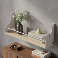 Полиця настінна Ferrum-decor Ізі 260x600x150 метал Білий ДСП Дуб Сан-Марино 16 мм (FRD-102934)