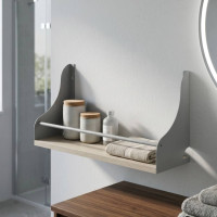 Настінна полиця Ferrum-decor Ізі 260x700x150 метал Сірий ДСП Сонома 16 мм (FRD-102964)