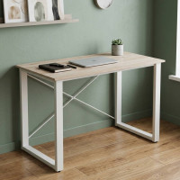 Письмовий стіл Ferrum-decor Драйв 750x1400x600 Білий метал ДСП Дуб Сан-Марино 16 мм (FRD-103144)