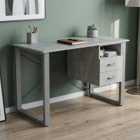 Письменный стол с ящиками Ferrum-decor Оскар 750x1400x600 металл Серый ДСП Бетон 16 мм (FRD-103254)
